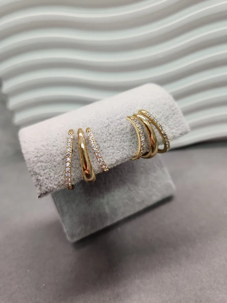 BRINCO OURO EAR HOOK GARRA LISA ZIR