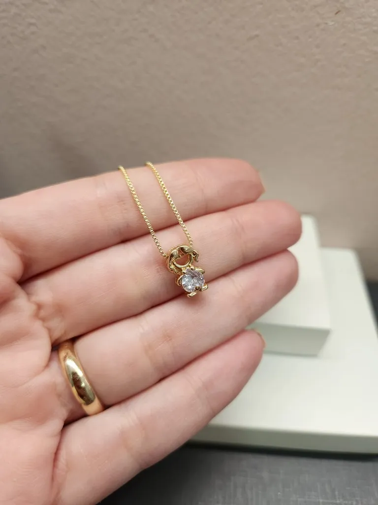 COLAR OURO MENINA CRISTAL