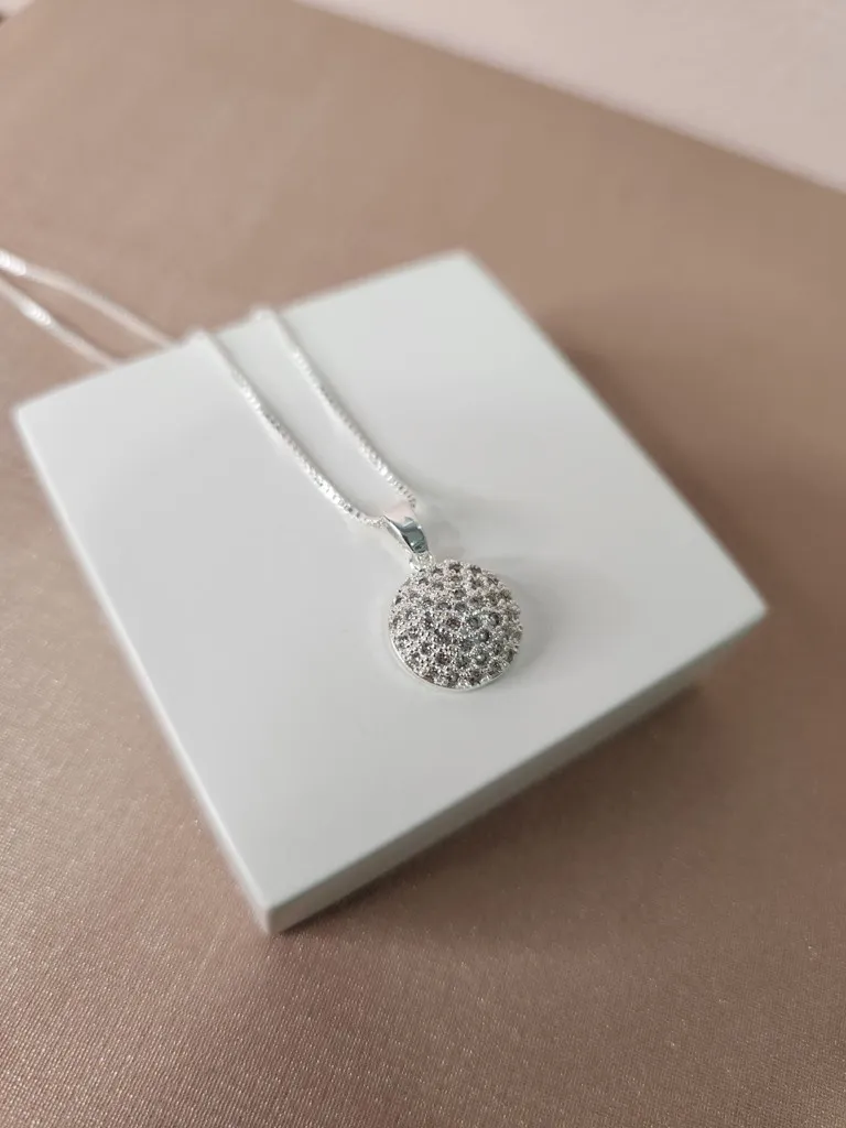 COLAR PRATA CIRCULO ZIRC