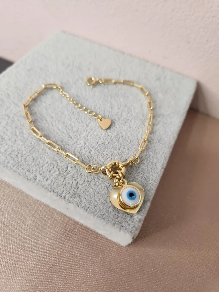 PULSEIRA OURO CORAÇÃO OLHO