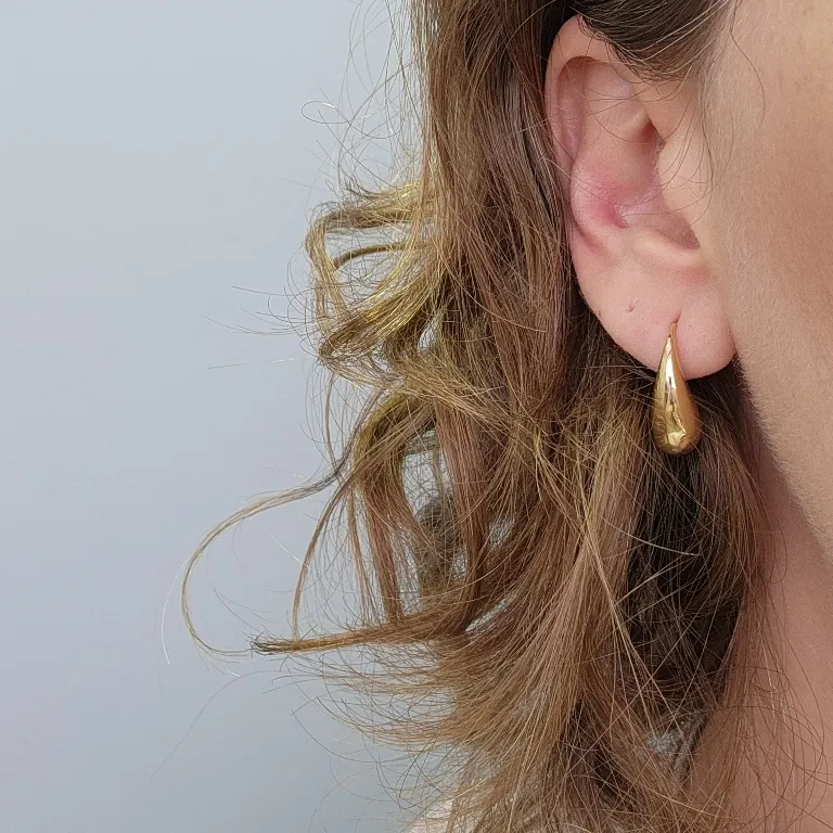 BRINCO OURO GOTA GANCHO