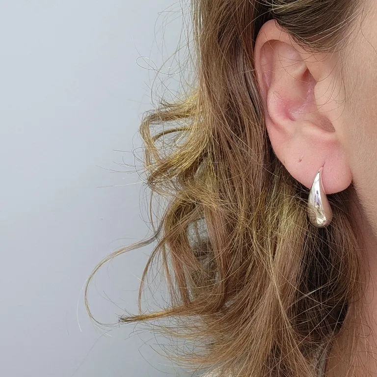 BRINCO PRATA GOTA GANCHO