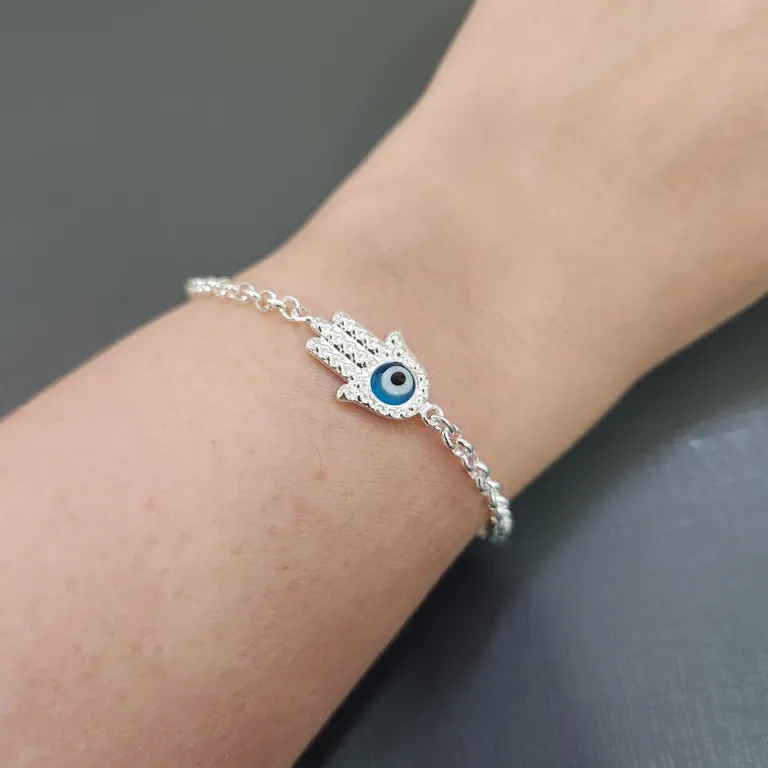 PULSEIRA PRATA HAMSÁ OLHO
