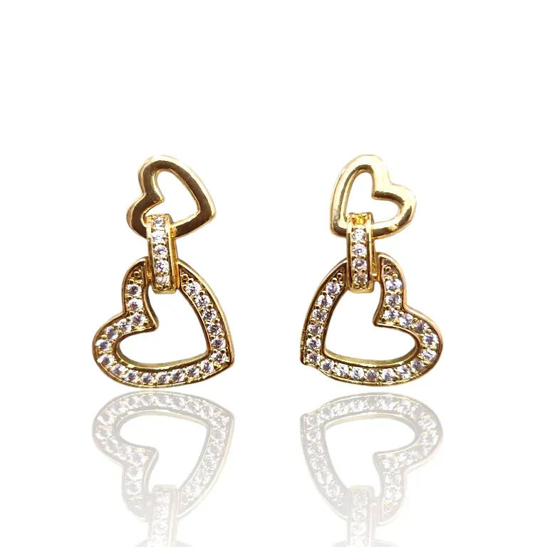 BRINCO OURO DOIS CORAÇÕES