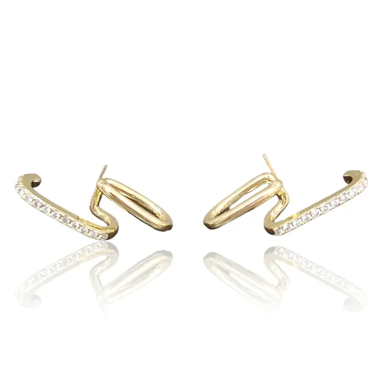 BRINCO OURO EAR HOOK LISO E ZIRC