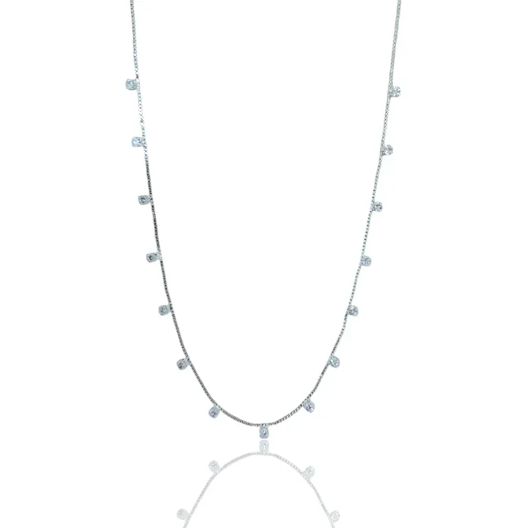 COLAR PRATA PONTINHOS DE LUZ