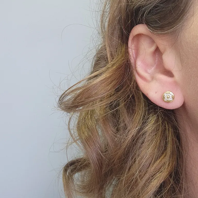 BRINCO OURO FLOR ZIR P