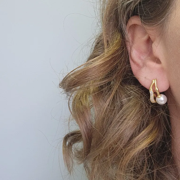 BRINCO OURO TRONCO PÉROLA