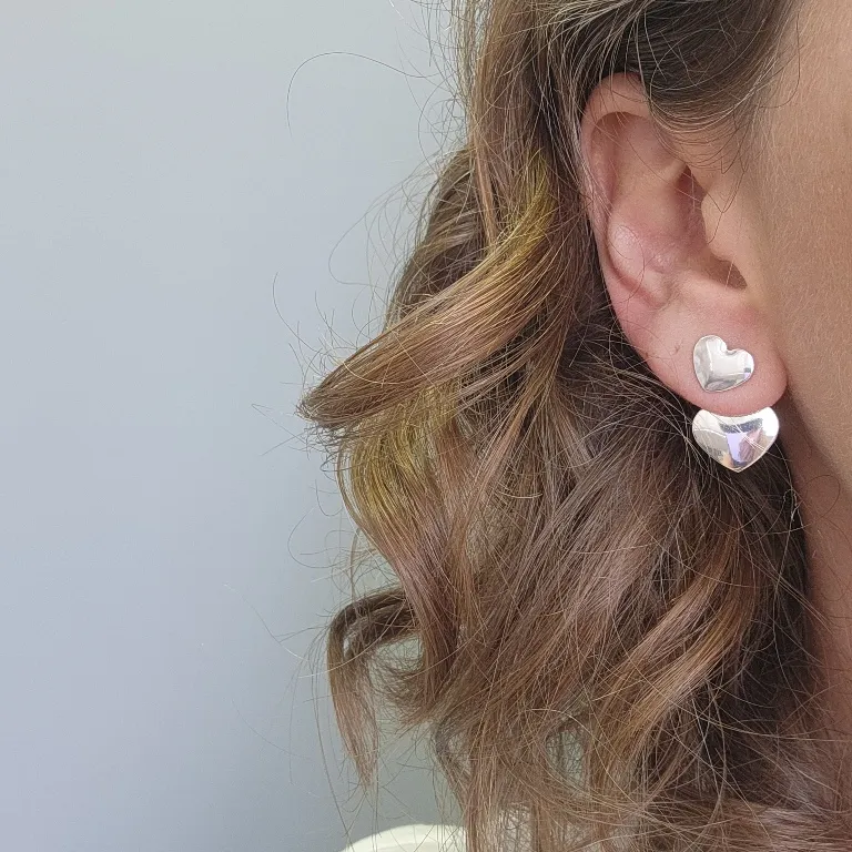 BRINCO PRATA 2 EM 1 CORAÇÃO