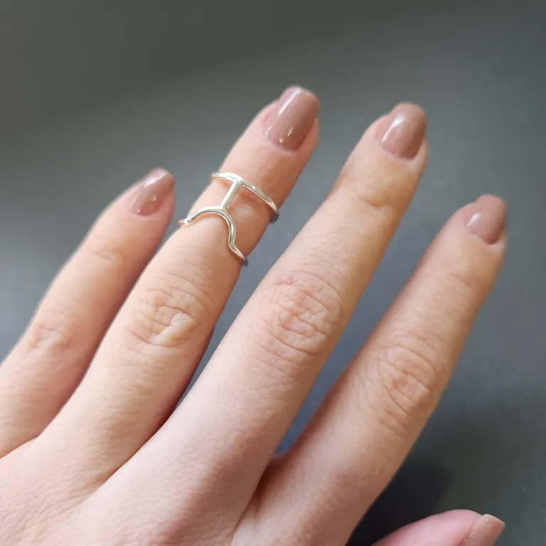 ANEL PRATA DOIS FIOS FALANGE AJUSTÁVEL