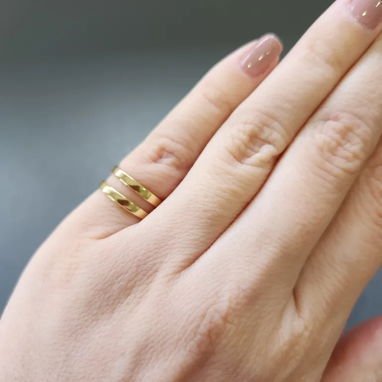 ANEL OURO AJUSTÁVEL DEDINHO 2 FILAS