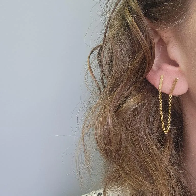 BRINCO OURO 2 PINOS CORRENTE