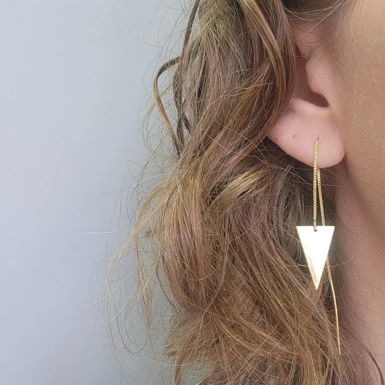 BRINCO OURO FIO TRIANGULO