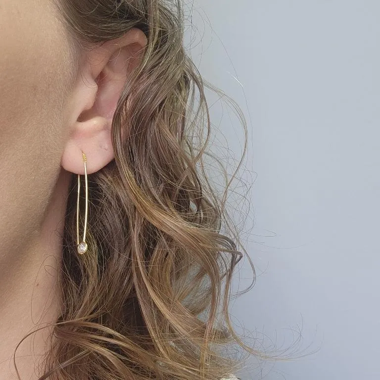 BRINCO OURO DUAS PONTAS LUZ