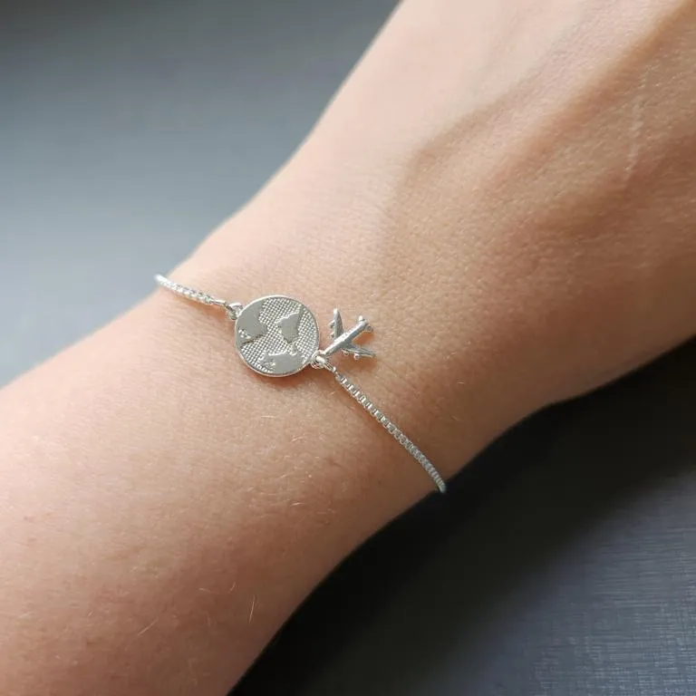 PULSEIRA PRATA AMO VIAJAR