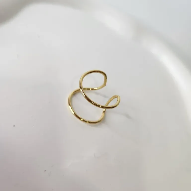 ANEL OURO AJUSTÁVEL DOIS FIOS