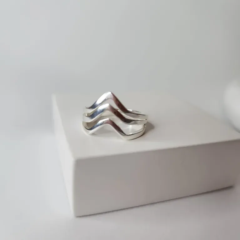 ANEL PRATA AJUSTÁVEL 3 PONTAS TRIANG