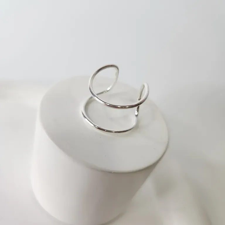 ANEL PRATA AJUSTÁVEL DOIS FIOS