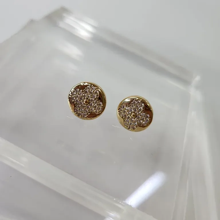 BRINCO OURO FLOR ZIR G