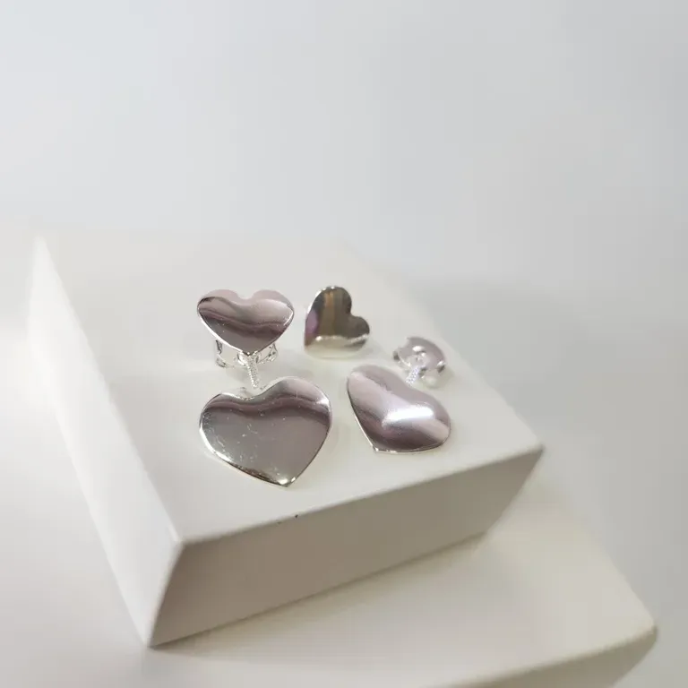 BRINCO PRATA 2 EM 1 CORAÇÃO