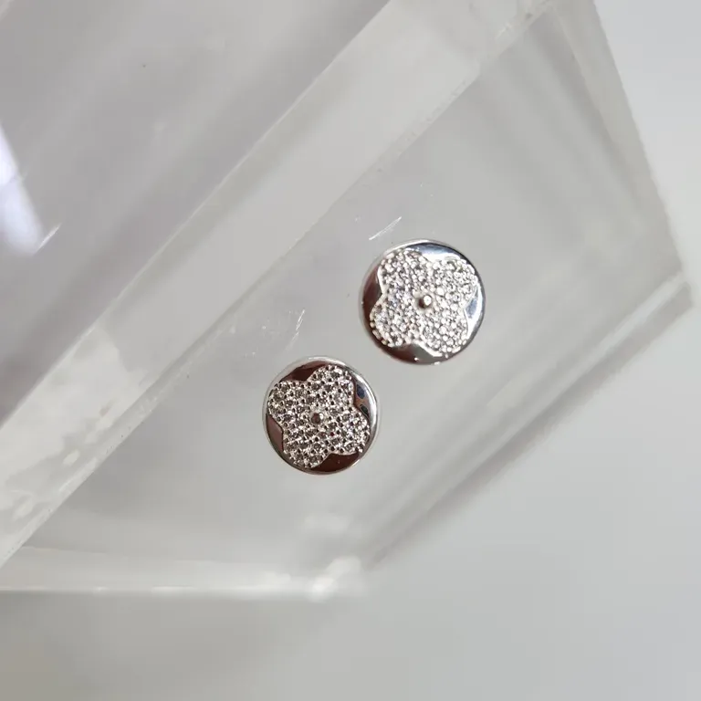 BRINCO PRATA FLOR ZIR G