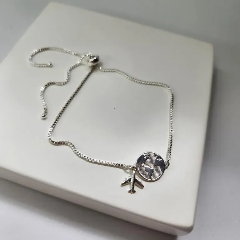 PULSEIRA PRATA AMO VIAJAR