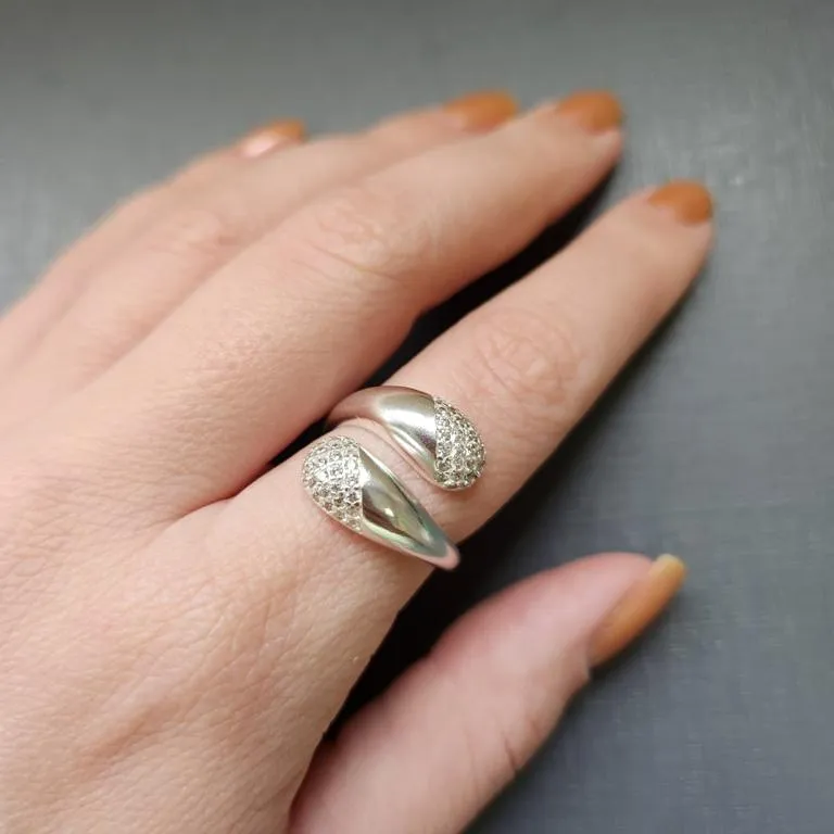 ANEL PRATA AJUSTAVEL PONTAS ZIRC