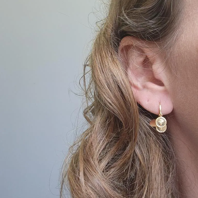 BRINCO OURO ARGOLA TRANQUETA MOEDAS