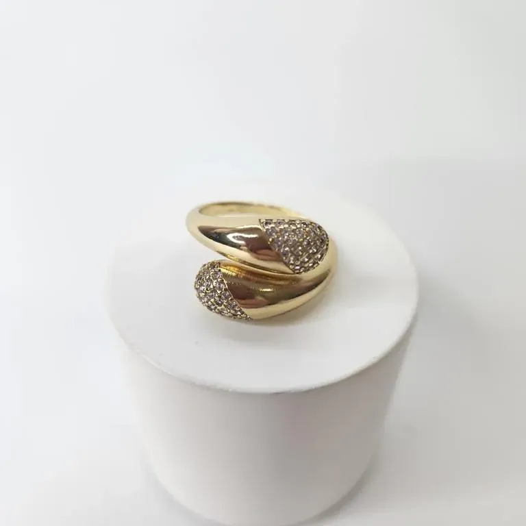 ANEL OURO AJUSTAVEL PONTAS ZIRC