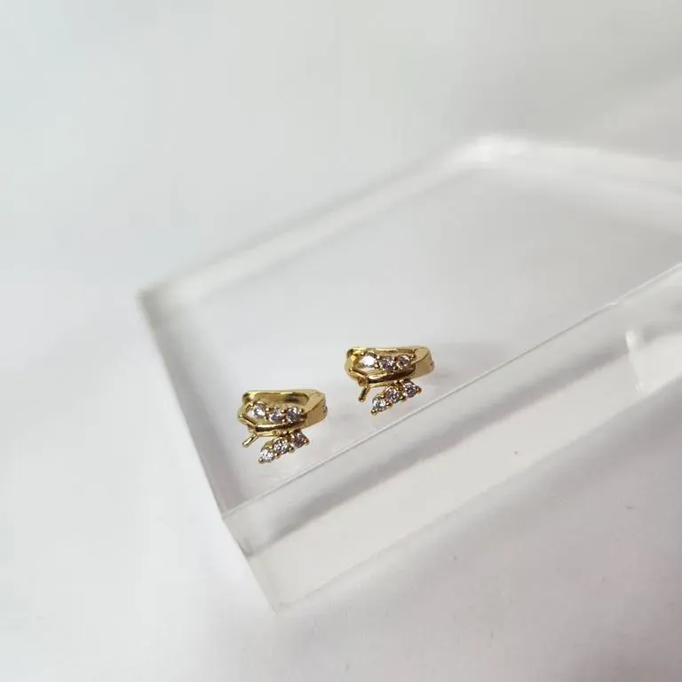 BRINCO OURO ARGOLA BORBOLETINHA