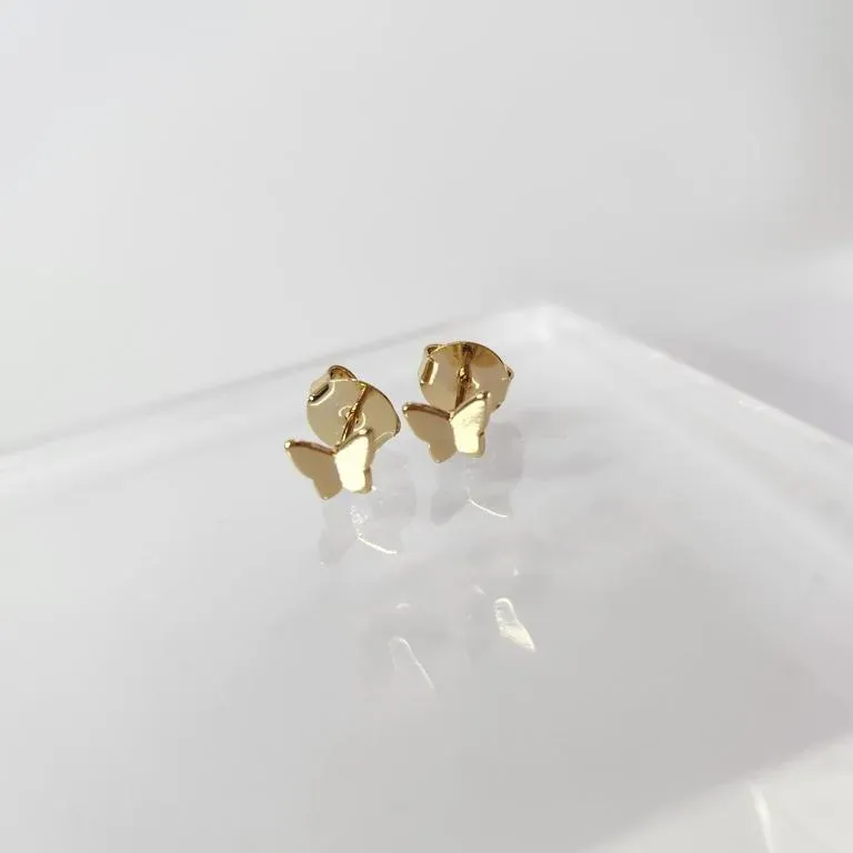 BRINCO OURO  BORBOLETA ORIGAMI P