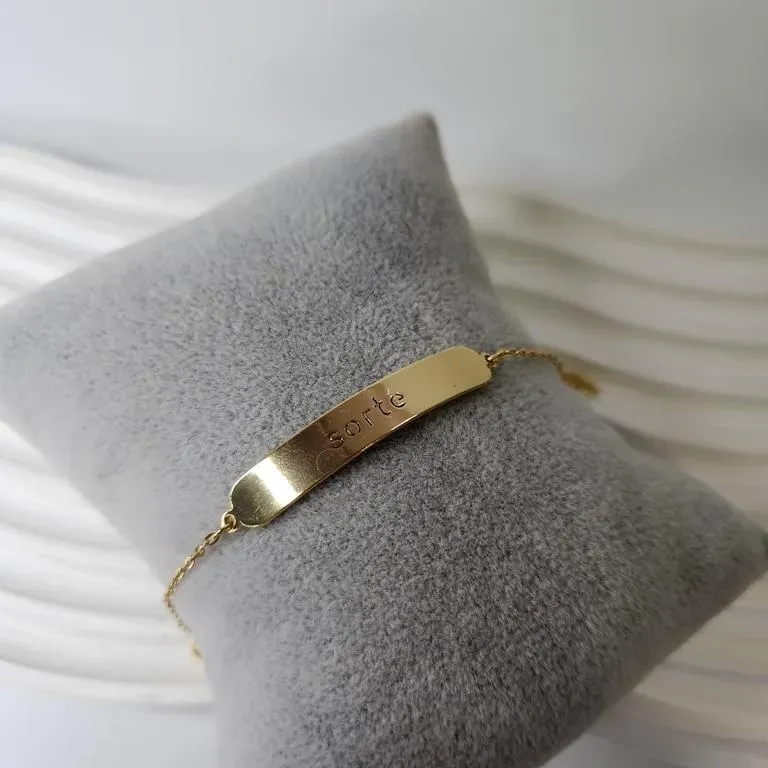 PULSEIRA OURO PLACA SORTE