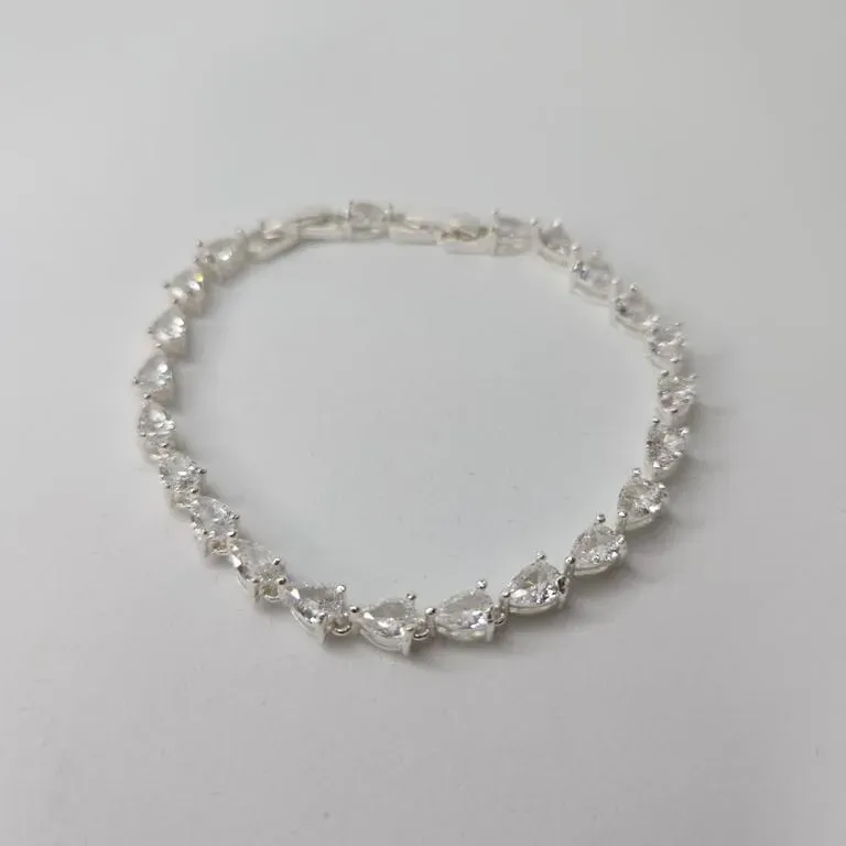 PULSEIRA PRATA GOTA CRISTAL