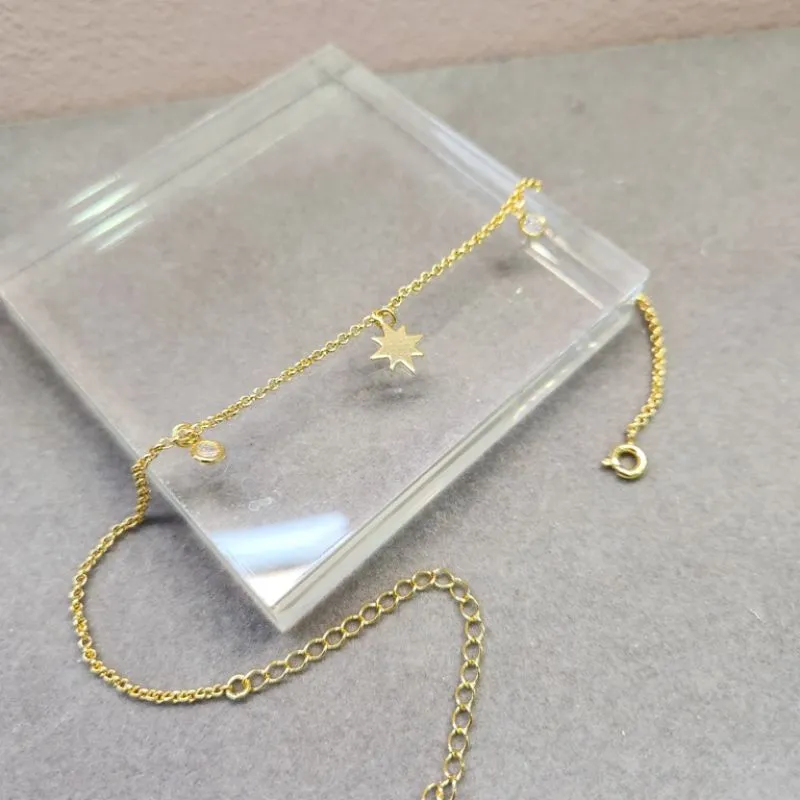 TORNOZELEIRA OURO STARS CRISTAIS