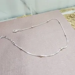 TORNOZELEIRA PRATA BOLINHAS	