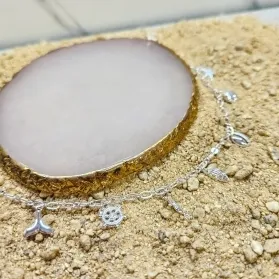 TORNOZELEIRA PRATA FUNDO DO MAR