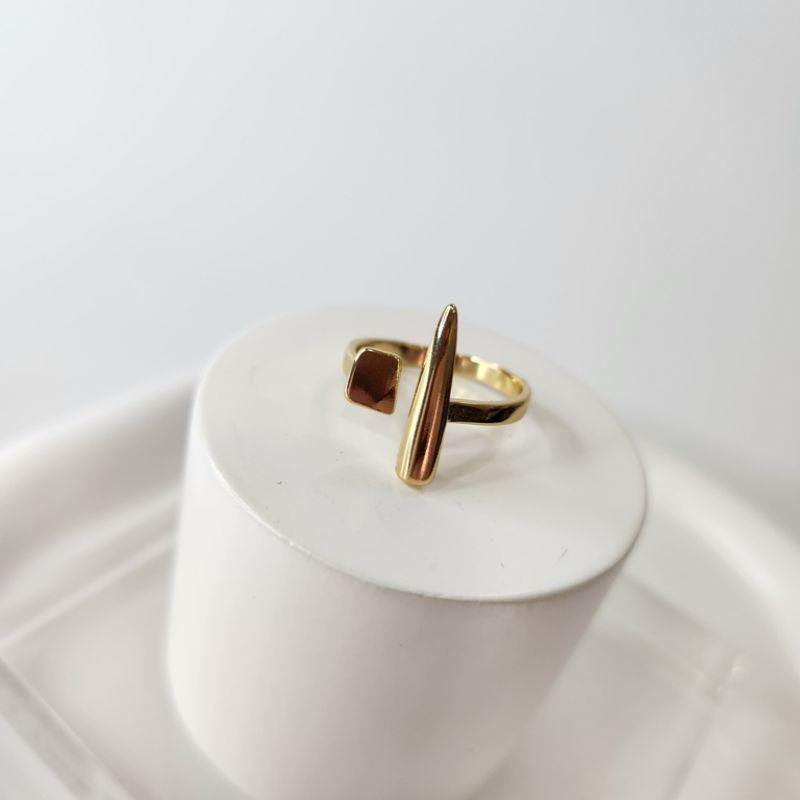 ANEL OURO AJUSTÁVEL PONTA QUADRADO