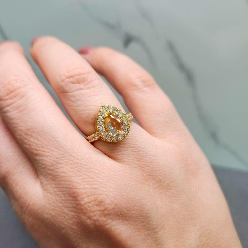 ANEL OURO GOTA MORGANITA