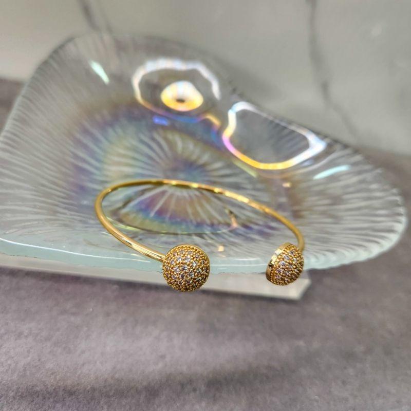 BRACELETE OURO BOLAS ZIRC