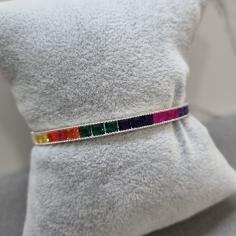 BRACELETE PRATA ZIRC COLOR	