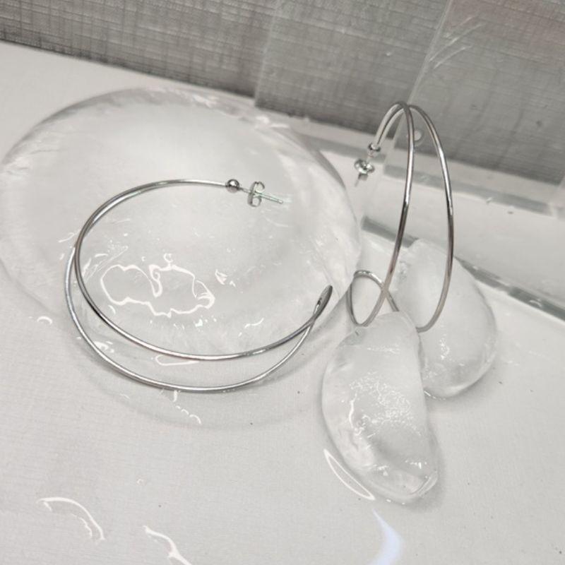 BRINCO ARGOLA AÇO DOIS FIOS