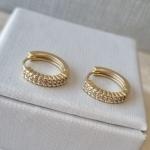 BRINCO OURO ARGOLA BOLINHA ZIRC