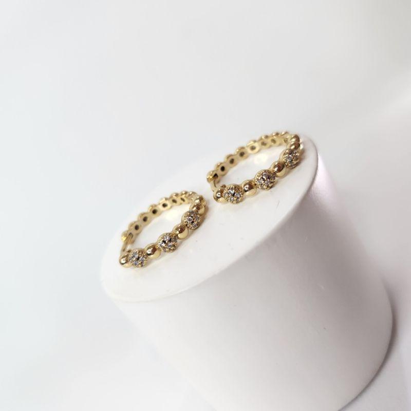 BRINCO OURO ARGOLA BOLINHAS L Z