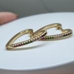 BRINCO OURO ARGOLA CORAÇÃO COLOR