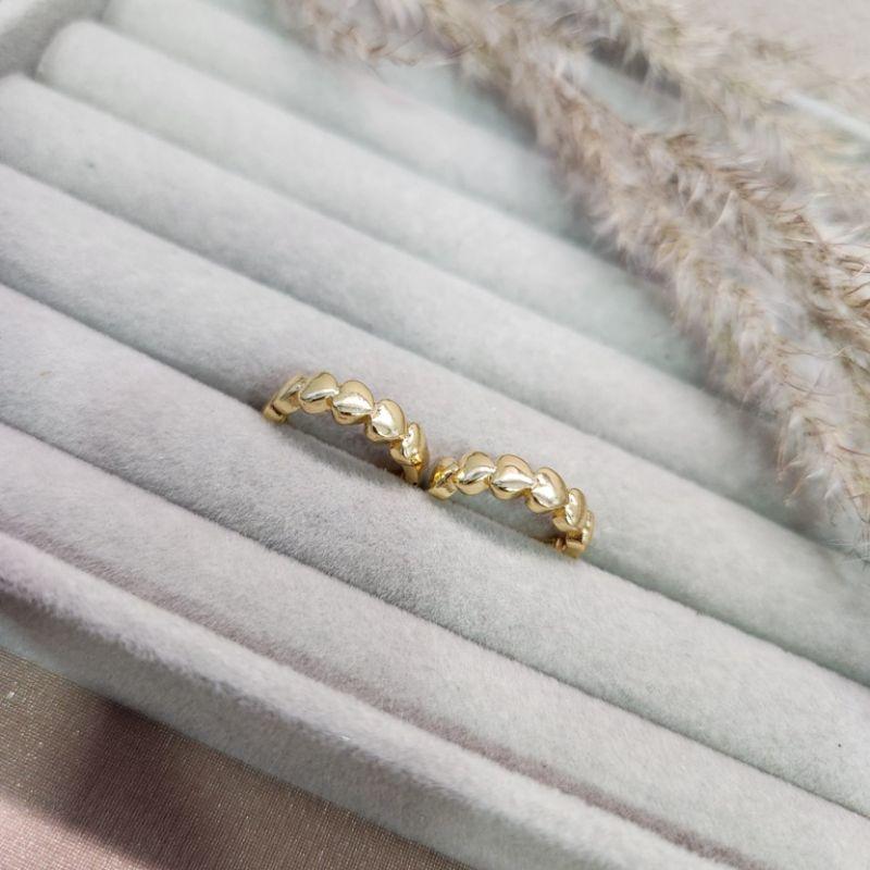 BRINCO OURO ARGOLA CORAÇÕES G