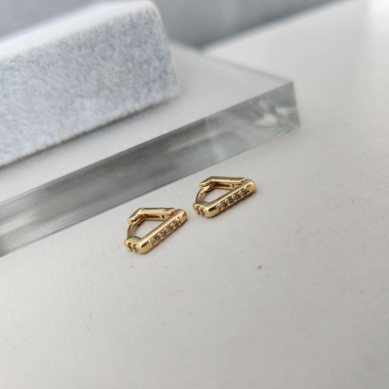 BRINCO OURO ARGOLA DIAMANTE ZIRC P