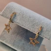 BRINCO OURO ARGOLA ESTRELA RAINBOW	