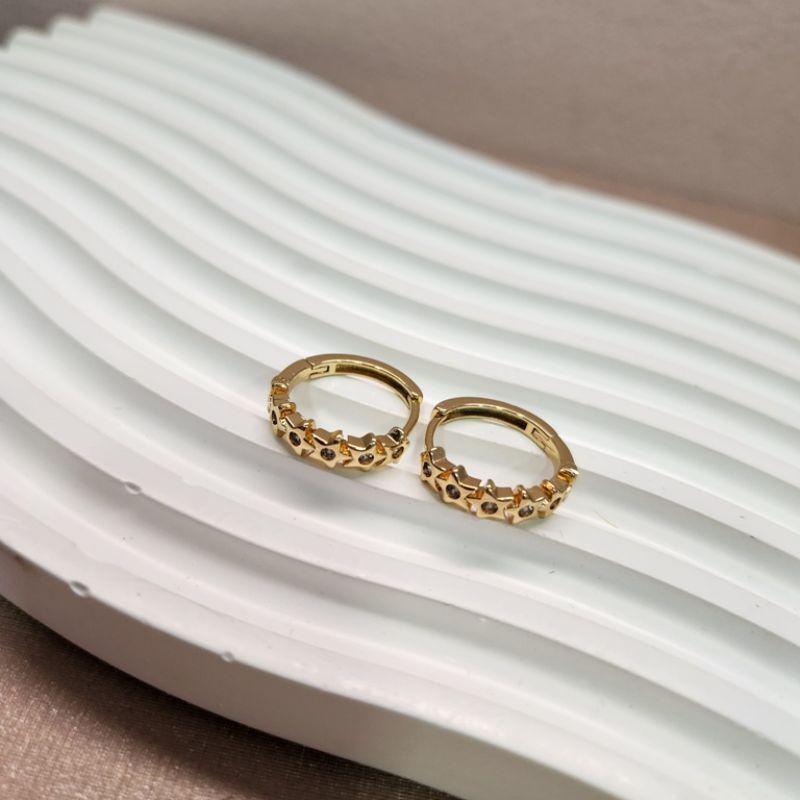 BRINCO OURO ARGOLA ESTRELAS G