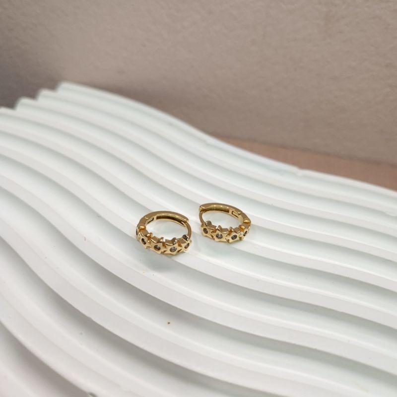 BRINCO OURO ARGOLA ESTRELAS M