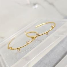 BRINCO OURO ARGOLA FIO ZIRC PONTO	